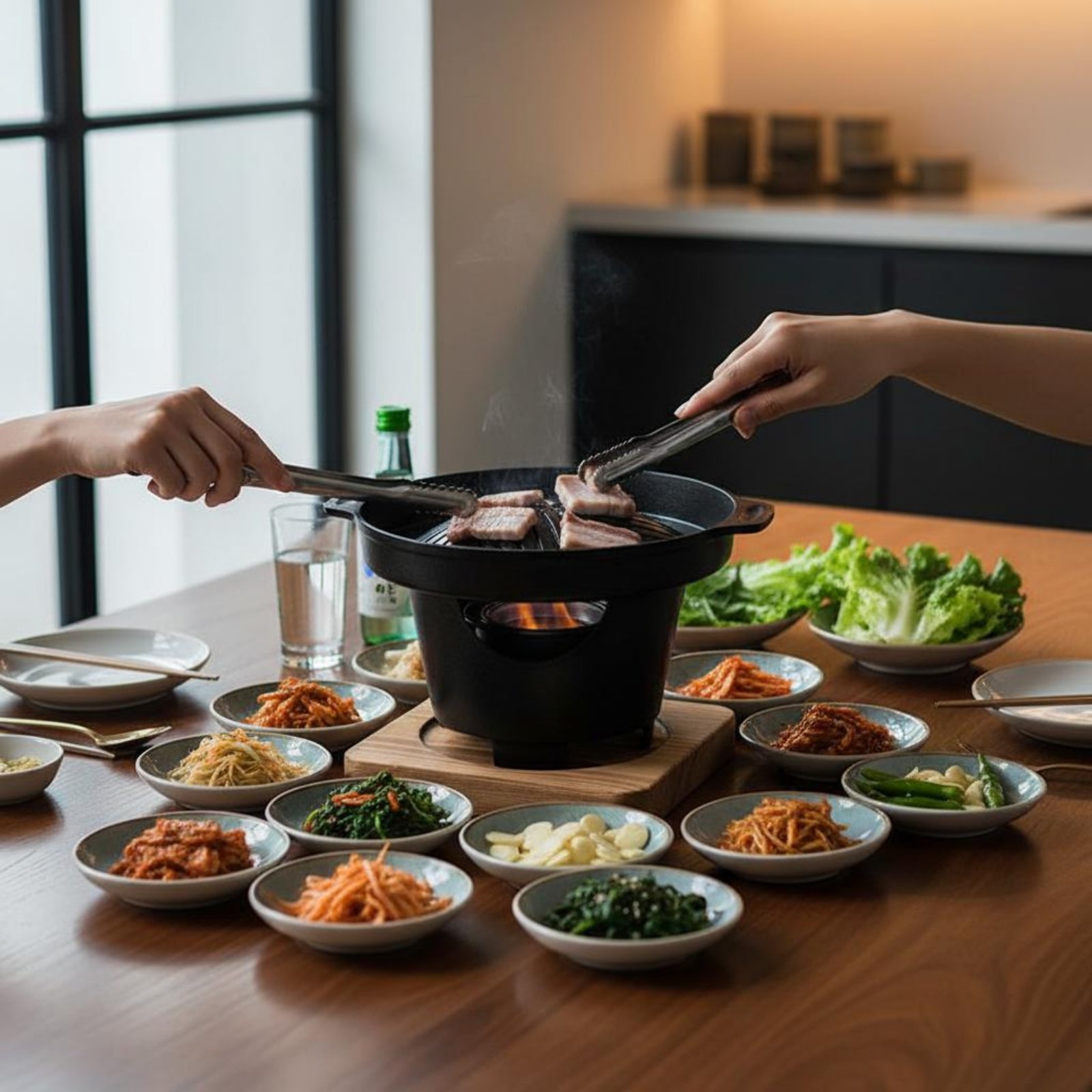 Home Cooking Appliances - Korean Barbecue Plate Non-Stick Mini Individual