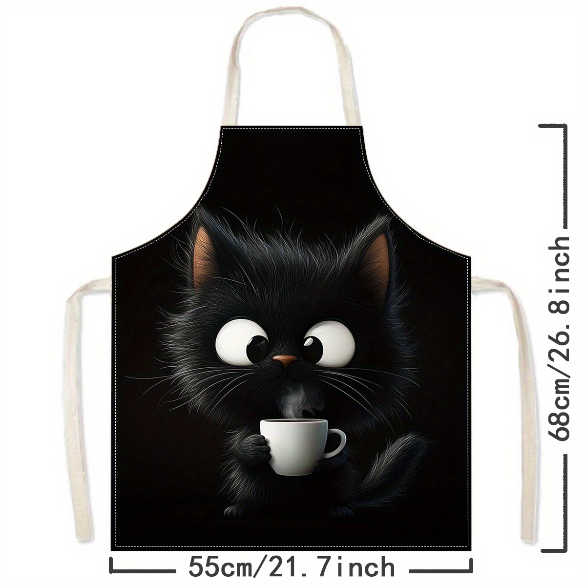 Home Cooking Ideas - 1pc Cute Black Cat with Coffee
