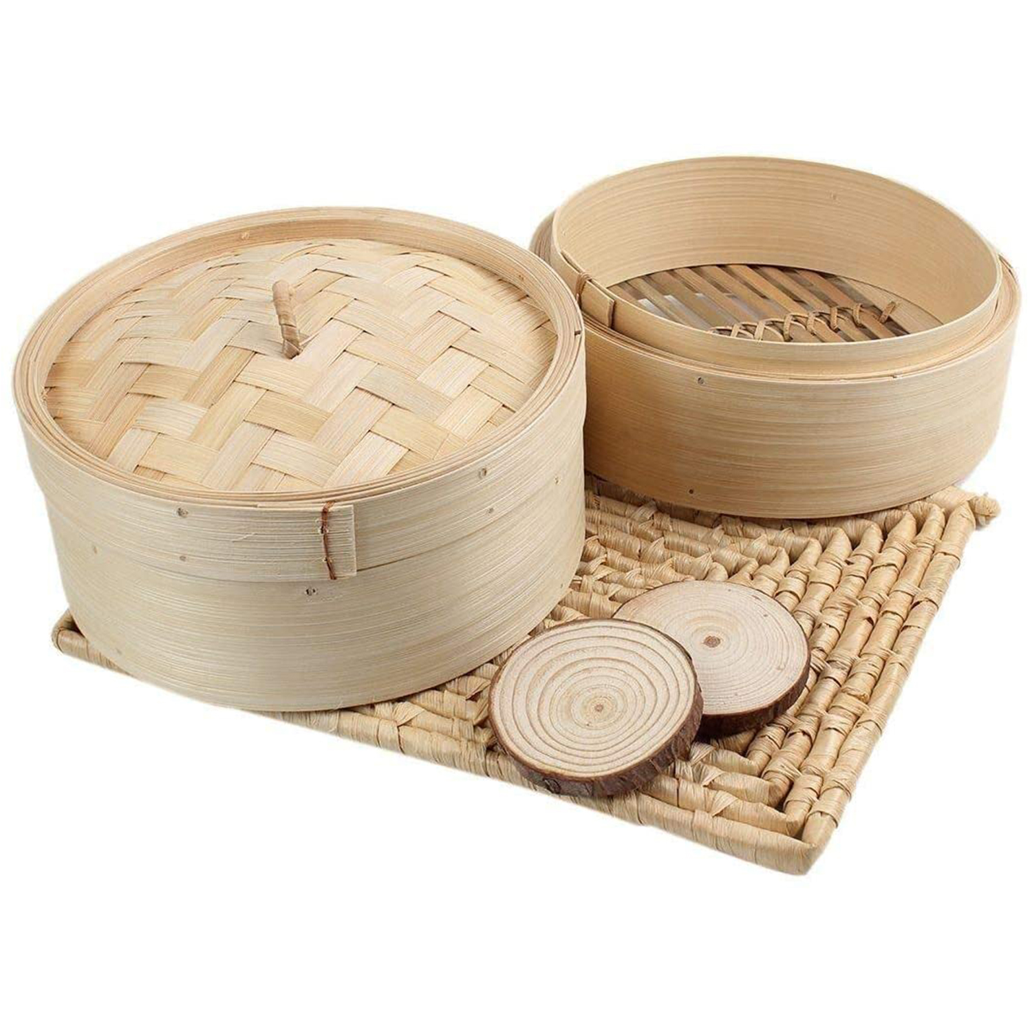 AEE4-Bamboo Steamer 2 Tier 8 I - Steamer Bamboo Set recensie en prijs
