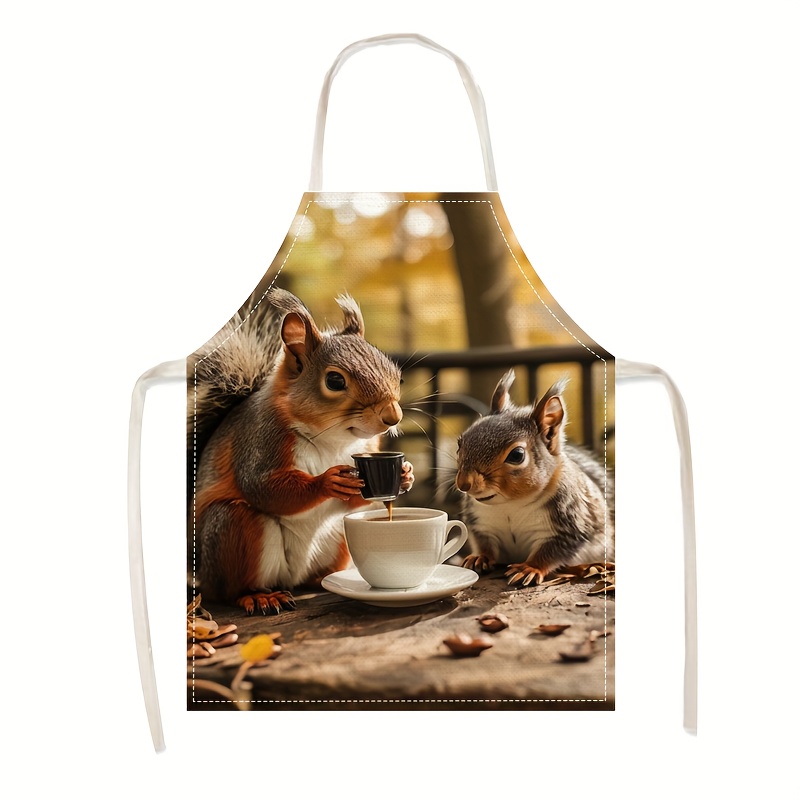 Linen Apron Squirrel Coffee Sc - Home Cooking Ideas recensie en prijs