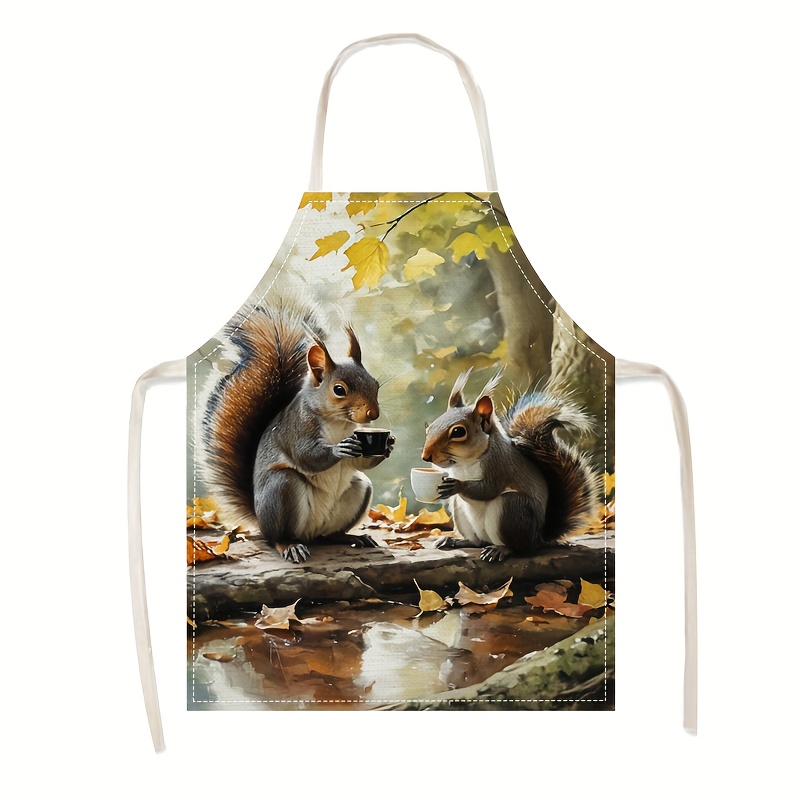 Linen Apron Squirrel Coffee Sc - Home Cooking Ideas recensie en prijs