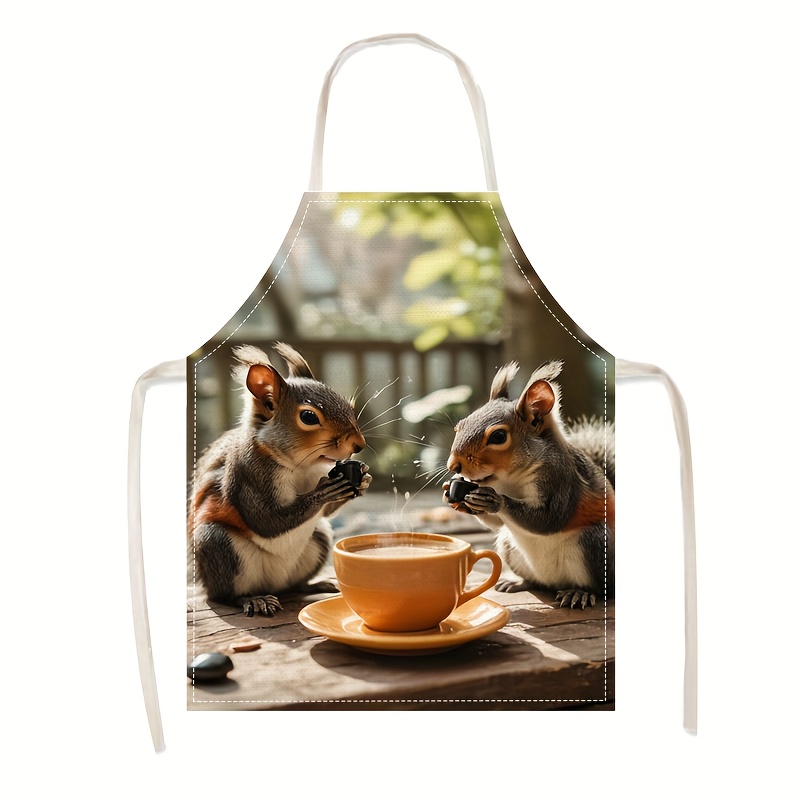 Linen Apron Squirrel Coffee Sc - Home Cooking Ideas recensie en prijs