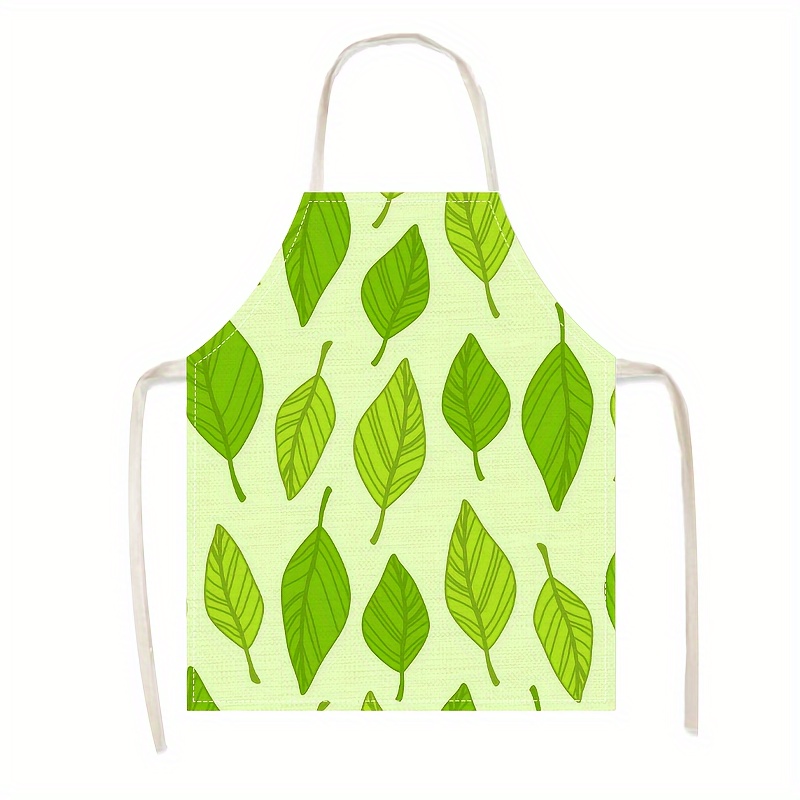 1pc Linen Apron Green Leaf Pat - Home Cooking Ideas recensie en prijs