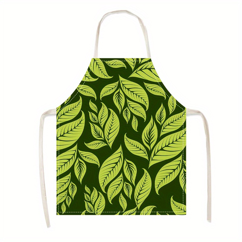 1pc Linen Apron Green Leaf Pat - Home Cooking Ideas recensie en prijs