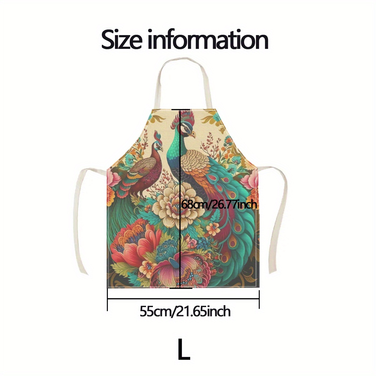 1pc Peacock Floral Apron Elega - Home Cooking Ideas recensie en prijs