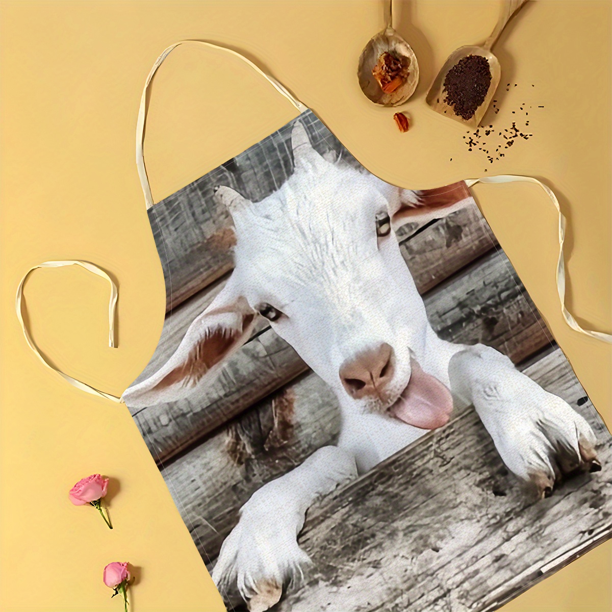 Linen Apron Funny Goat Print K - Home Cooking Ideas recensie en prijs