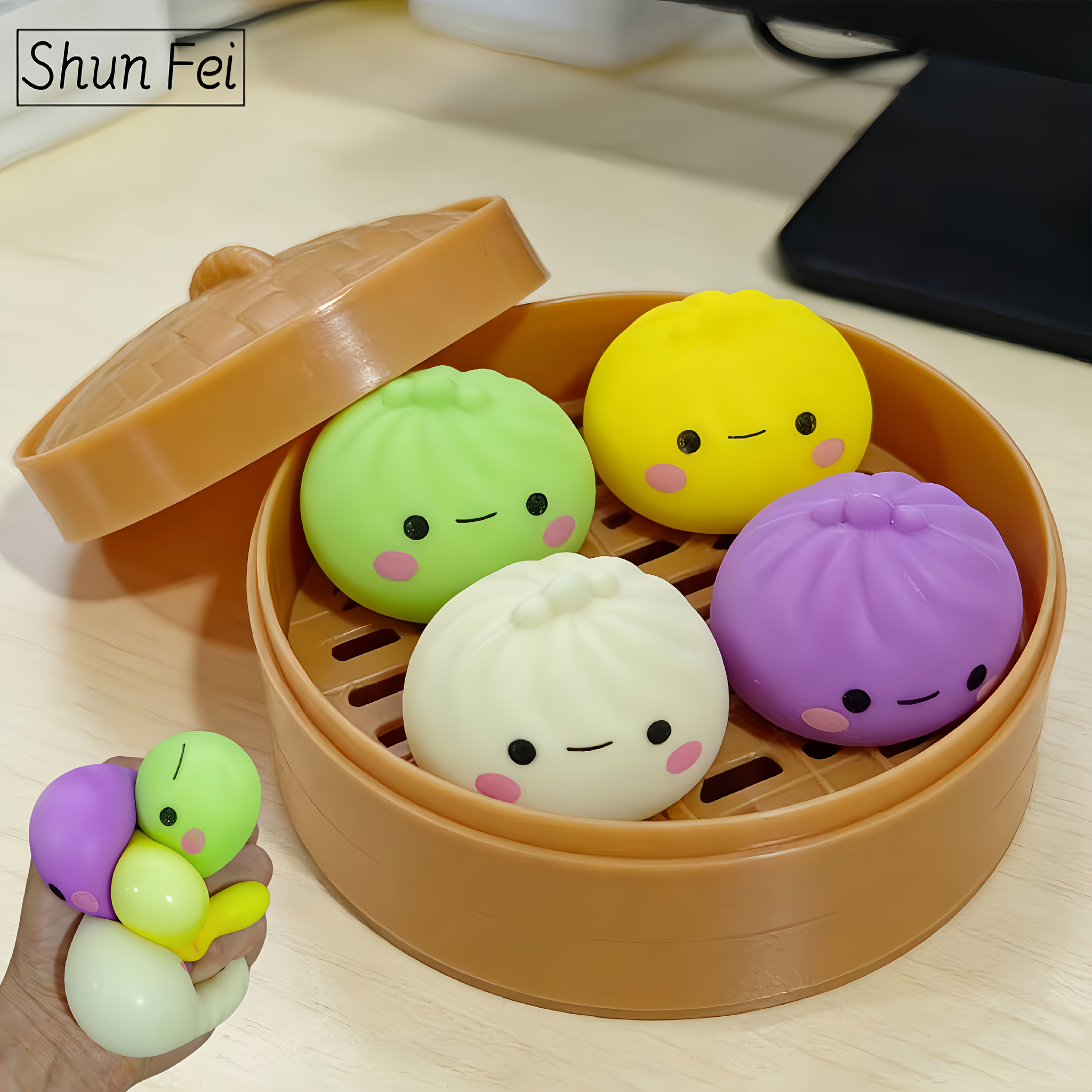 Cute Steamed Bun Squishy Toys  - Steamer Bamboo Set recensie en prijs