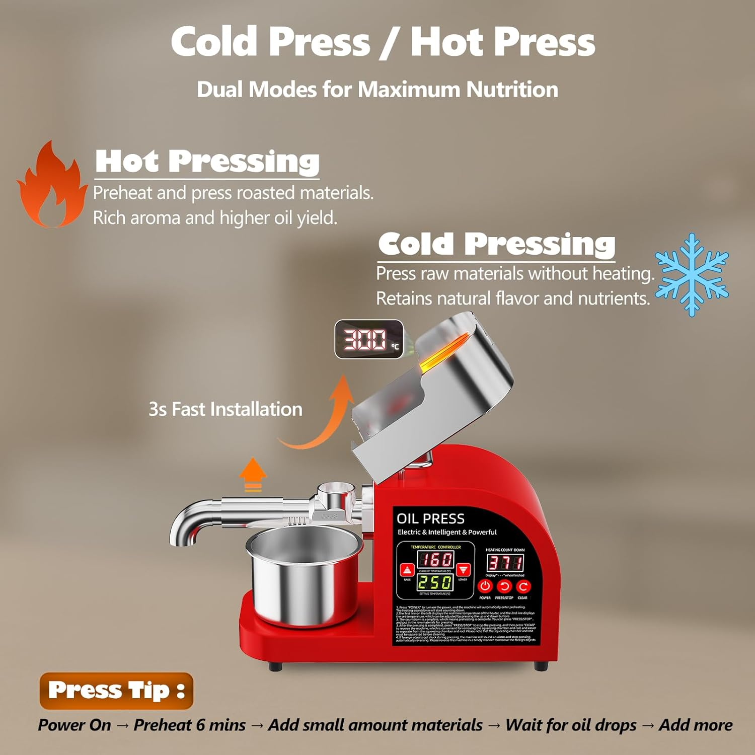Professional 2-in-1 Oil Press  - Home Cooking Oil Making Machine recensie en prijs