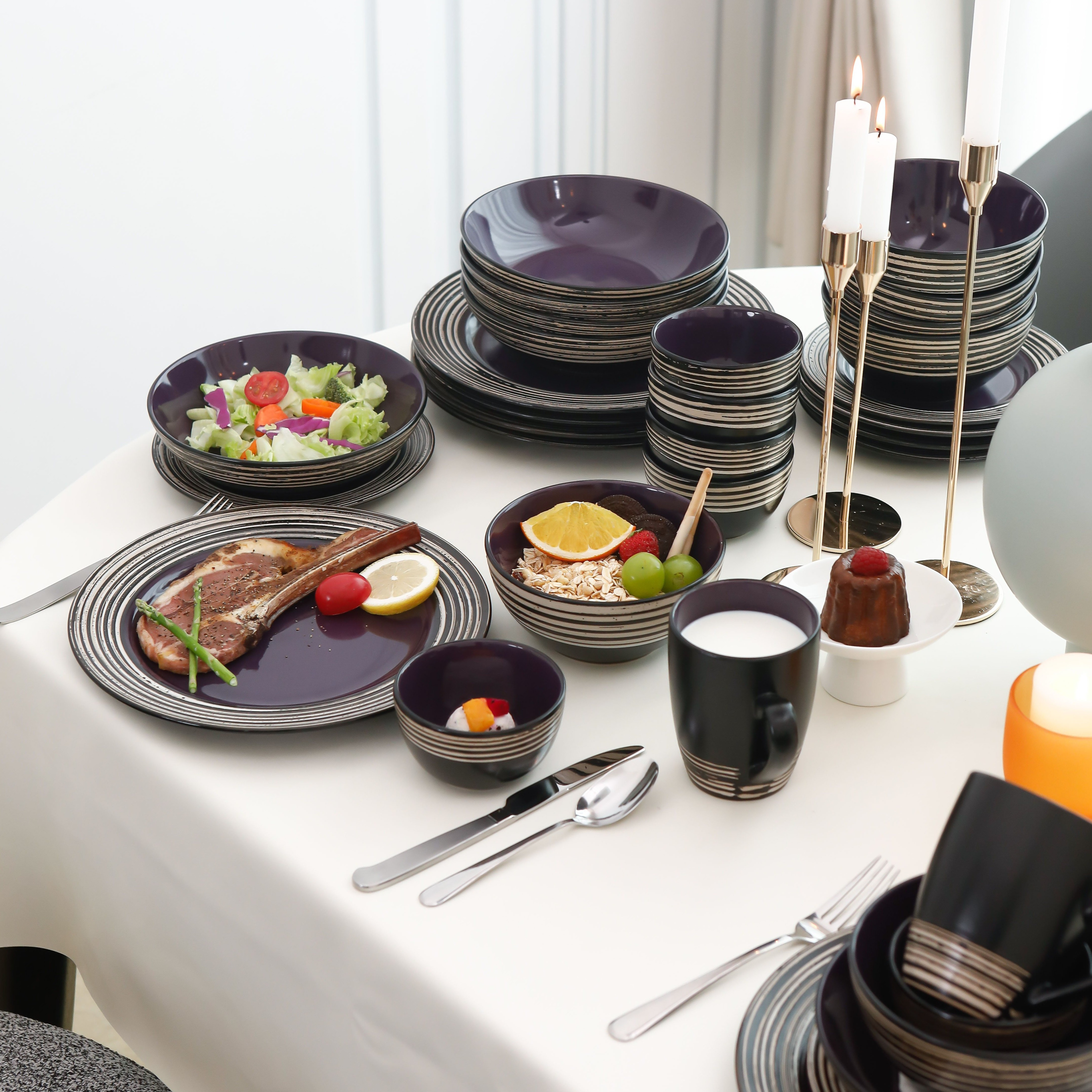 48pcs Stoneware Dinnerware Set - Home Cooking Ideas recensie en prijs