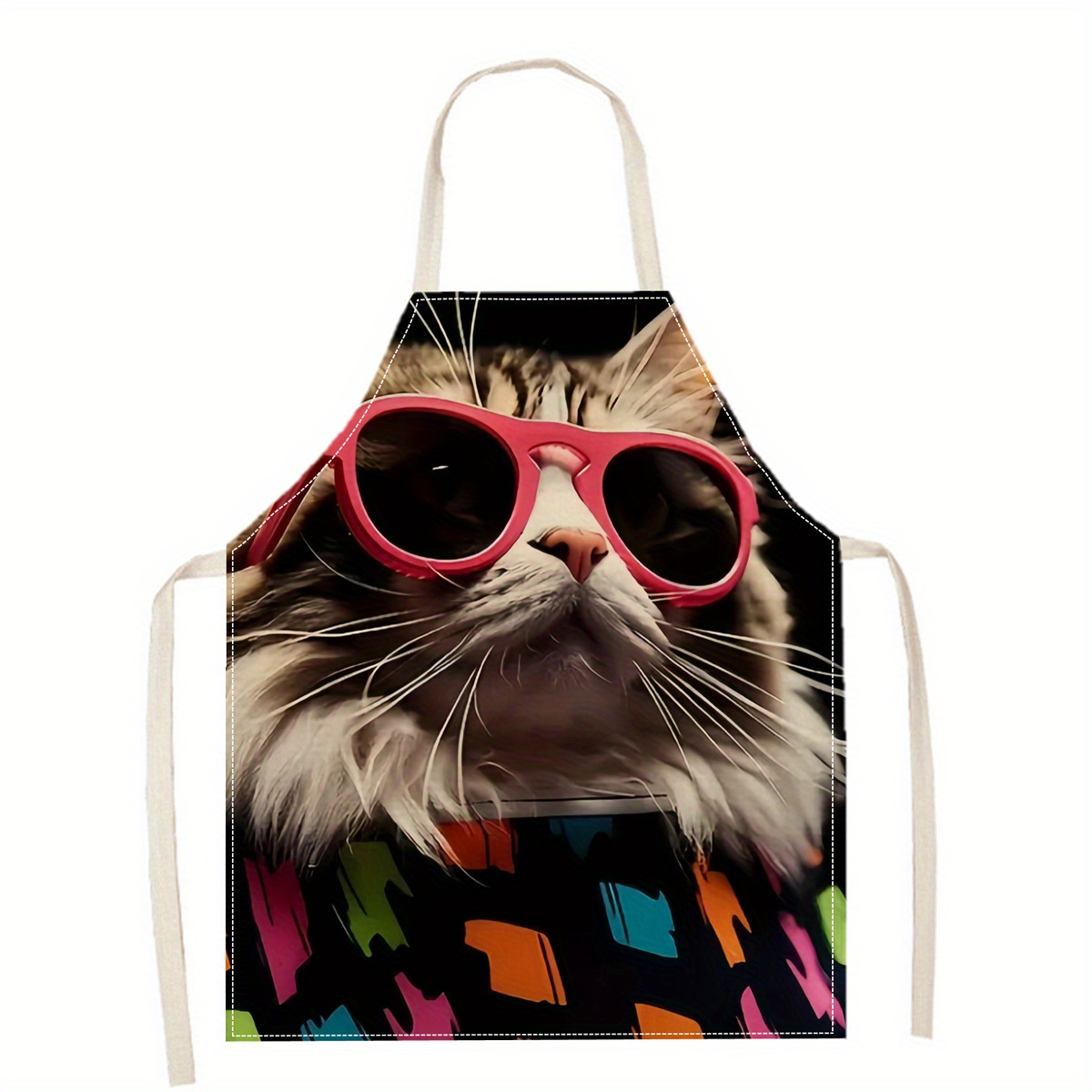 Linen Apron Funny Cat Sunglass - Home Cooking Ideas recensie en prijs
